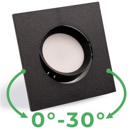 Oprawa Halogenowa Podtynkowa Ruchoma Kwadratowa Czarna GU10 MR16 VENTUS Lumiled