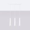 Lampa Sufitowa Wisząca Zwis 3x G9 Żyrandol Tubularna Biała Skandynawska Prysm Sollux