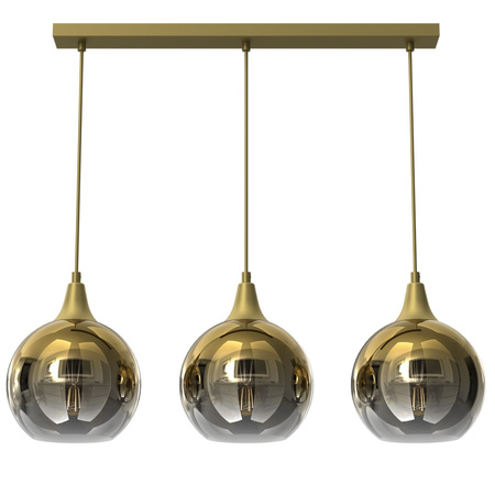 Lampa Wisząca Sufitowa MONTE Złota 3xE27 Listwa Milagro