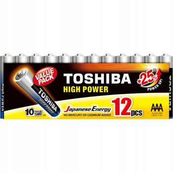 Baterie Alkaliczne TOSHIBA HIGH POWER LR03 AAA 1,5V PACK 12szt