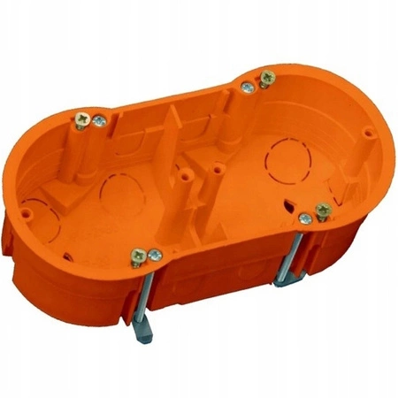 Puszka Instalacyjna Elektryczna Głęboka do Płyt Gipsowych 2x60 z Wkrętami PAWBOL