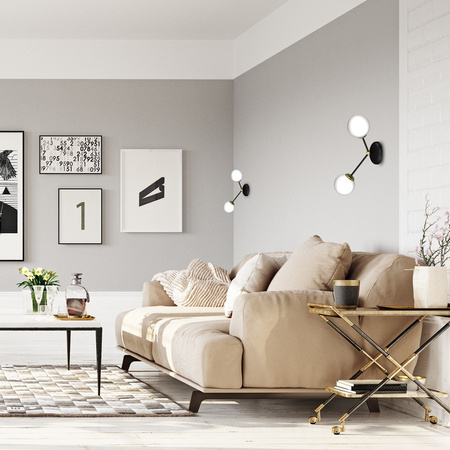 Lampa Ścienna Kinkiet JOY Czarna Złota 2xE14 Milagro