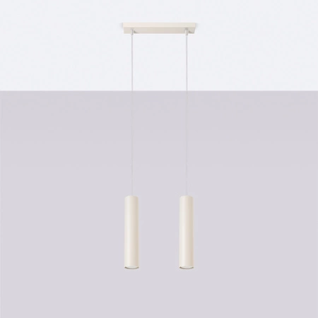 Lampa Wisząca Sufitowa Zwis Tuba Spot 2x GU10 Beżowa Lagos Ocean Green SL.1480 Sollux