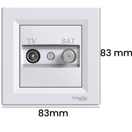 Gniazdo Antenowe TV-SAT Satelitarne Końcowe Białe