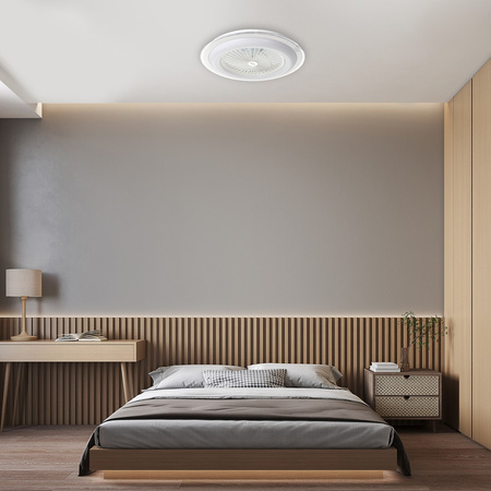 Plafon LED Lampa Sufitowa Natynkowa LED ZONDA Biały 48W z wentylatorem Milagro