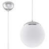 Lampa Sufitowa Wisząca Zwis Kula E27 Kulista Biała Chrom Minimalistyczna Ugo Sollux