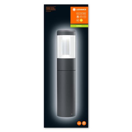 Lampa Ogrodowa Zewnętrzna Stojąca Słupek 12W 610lm 3000K IP54 Szary Endura Ledvance