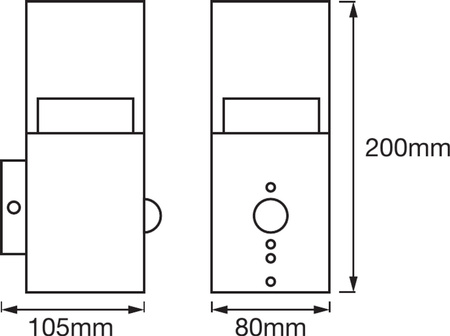 Lampa Ogrodowa Zewnętrzna Kinkiet Elewacyjny LED 4.9W 400lm 3000K IP44 Srebrny Z Czujnikiem Ruchu i Zmierzchu Endura Ledvance