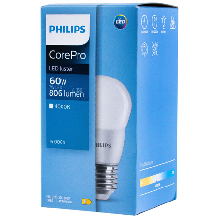 Żarówka LED E27 7W = 60W 806lm 4000K neutralna PHILIPS