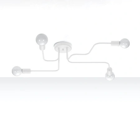 Lampa Sufitowa Oprawa Natynkowa Wisząca Zwis 4x E27 Żyrandol Nieregularna Biała Industrialna Vector Sollux