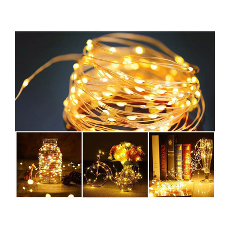 Girlanda Solarna Ogrodowa OZDOBNA Łańcuch Świetlny 100 LED ciepła barwa