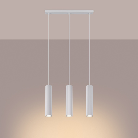 Lampa Wisząca Sufitowa Zwis Tuba Spot 3x GU10 Biała Karbon Deep Space SL.1537 Sollux