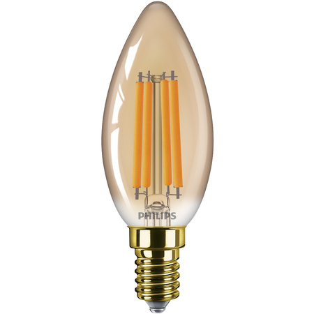 Żarówka LED E14 Świeczka B35 6W = 40W 470lm 1800K Ciepła 300° FILAMENT Vintage Bursztynowy Decorative Philips