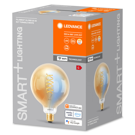 Żarówka LED E27 8W = 50W 600lm CCT Ściemnialna SMART+ WiFi Filament Globe Ledvance