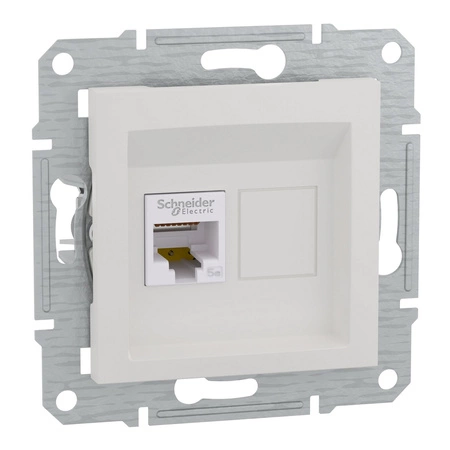 Gniazdo Komputerowe RJ45 kat. 5e UTP bez Ramki Białe SCHNEIDER ASFORA