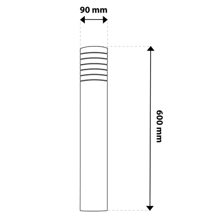 Lampa Ogrodowa Słupek Zewnętrzny Stojący E27 LED RINGO 60cm LUMILED