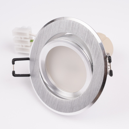 Oprawa Halogenowa Podtynkowa Okrągła Ruchoma TRIX 3w1 GU10 6W 4000K Srebrna Szczotkowana LUMILED