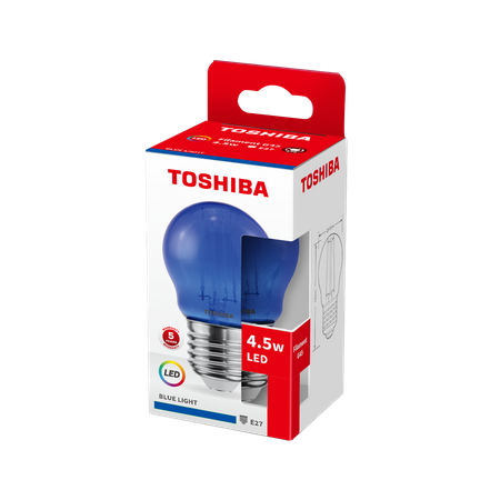 Żarówka LED E27 G45 4,5W = 40W Niebieska Filament TOSHIBA