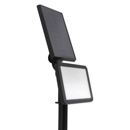 Naświetlacz Solarny LED WBIJANY Reflektor 3W 5500-6000K Zimna IP54 Czarny Masterled Czujnik