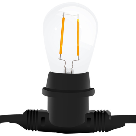 Girlanda Ogrodowa Zewnętrzna Łańcuch Świetlny 15m 15xE27 + Żarówki LED 2W 3000K Lumiled