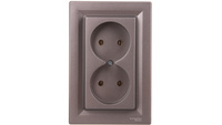 ASFORA Gniazdo 2x2P stal EPH9700262