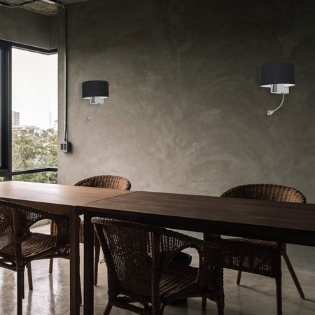 Lampa Ścienna Kinkiet CASINO Czarna Chrom 1xE27 + 1W LED Milagro