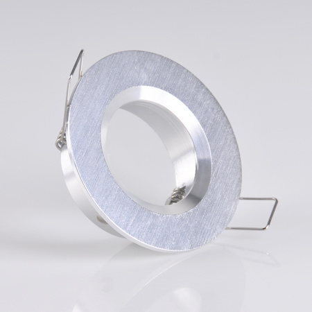 Oprawa Podtynkowa Okrągła Srebrna Szczotkowana BORAS Oczko MR16 IP44 GOLDLUX (Polux)