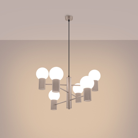 Lampa Wisząca Żyrandol 6x G9 Aluminiowa Taupe Halo French Sky SL.1836 Sollux