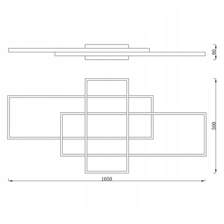 Lampa sufitowa geometryczna PLAFON LED żyrandol 130W 3000K-6500K biały + pilot