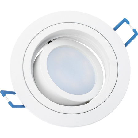 Oprawa HALOGENOWA Podtynkowa Ruchoma GU10 MR16 Okrągła Biała CASSIO LUMILED + Żarówka LED GU10 6W = 60W 580lm Neutralna