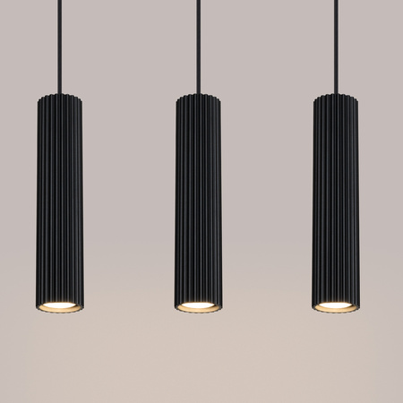 Lampa Wisząca Sufitowa Zwis Tuba Spot 3x GU10 Czarna Karbon Deep Space SL.1575 Sollux