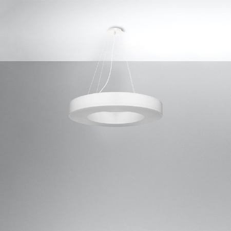 Lampa Sufitowa Wisząca Zwis 6x E27 Żyrandol Okrągła Biała Minimalistyczna Saturno Sollux