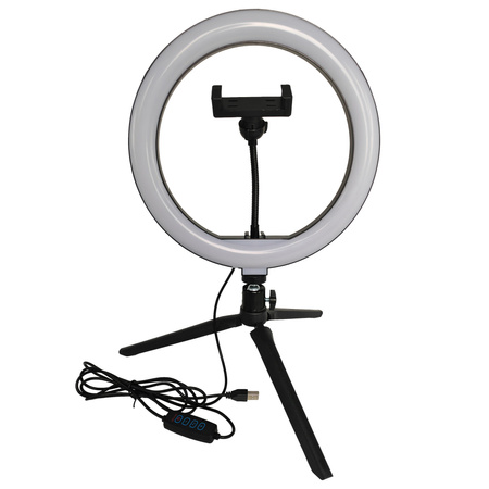 Lampa Stołowa LED 10W 240lm 2700-4000-6500K Ciepła 360° Czarna Ściemnialna SELFIE Sanico Goldlux