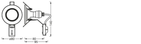 Panel LED Oprawa Podtynkowa Punktowa 2.6W 230lm 3000K Ciepła Oczko Spot Biały Recess Ledvance