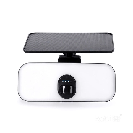 Naświetlacz LED Solarny Zewnętrzny Ogrodowy 13W 1400lm 4000K Neutralny 120° z Czujnikiem Ruchu i Zmierzchu IP65 IK03 Czarny Phoenix Kobi