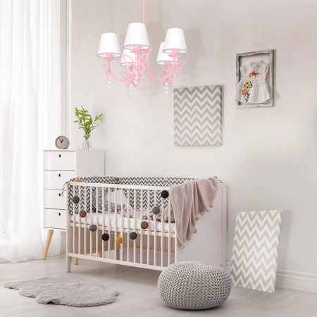 Lampa Sufitowa Żyrandol CHARLOTTE Różowa 5xE14 Milagro