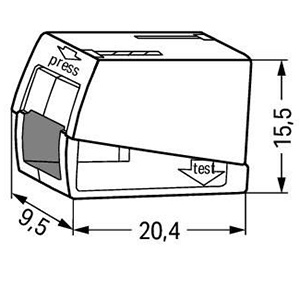 100x Złączka Oświetleniowa Szybkozłączka Przelotowa WAGO 224-112 na PRZEWÓD 0,5-2,5mm