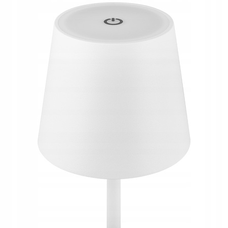 Lampka Biurkowa Stołowa LED 3W 200lm 4000K Neutralna Akumulatorowa Szkolna Nocna Ściemnialna Włącznik On/Off Biała Solio Masterled