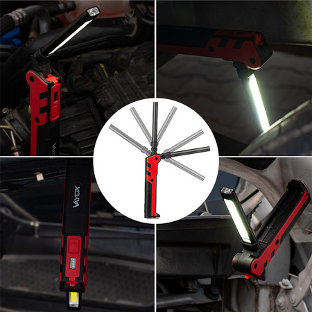 Latarka Akumulatorowa Warsztatowa Składana Magnes COB + LED 140lm + 360lm VA0104 Vayox