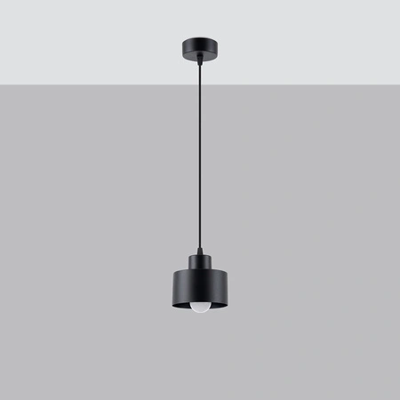 Lampa Sufitowa Wisząca Zwis E27 Geometryczna Czarna Nowoczesna Savar Sollux