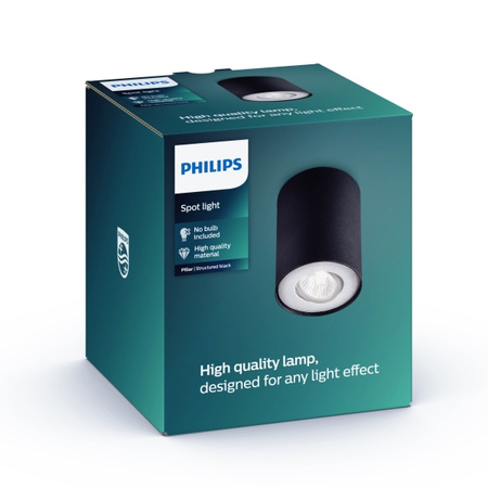 Oprawa Natynkowa Lampa Sufitowa GU10 Czarna Pillar Philips