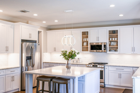 Lampa wisząca sufitowa LED flint 34W 3000K biała GOLDLUX (Polux)