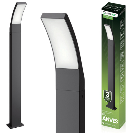 Lampa Ogrodowa Słupek Zewnętrzny Stojący 11W LED 4000K ANVES 80cm LUMILED