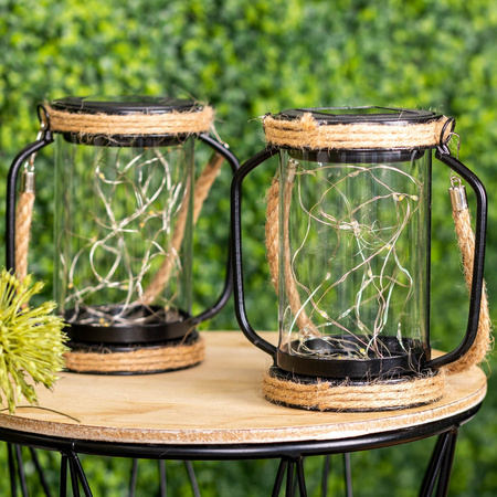 Lampa Solarna LED Zewnętrzna Ogrodowa Wisząca Stojąca Latarenka 3000K IP44 Czujnik Zmierzchu