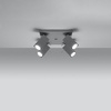 Lampa Sufitowa Oprawa Natynkowa 4x GU10 SPOT TUBA Reflektor Ruchoma Minimalistyczna Kwadratowa Szara Nowoczesna Merida Sollux