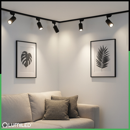 Zestaw Szyna Oświetleniowa Szynoprzewód 2m + 6x Reflektor Szynowy SAGI GU10 Czarno Złoty LUMILED