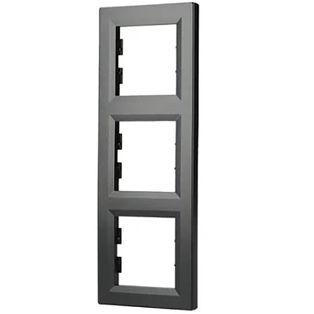 Ramka 3-krotna Pionowa Do Gniazda Potrójna Asfora Antracyt