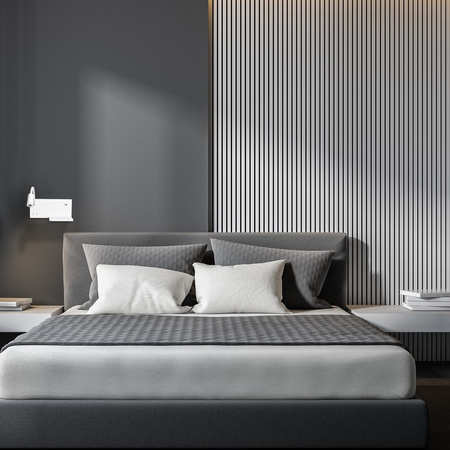 Lampka nocna ścienna z półką SHELF Biała LED 4W + 5W + 2W Milagro