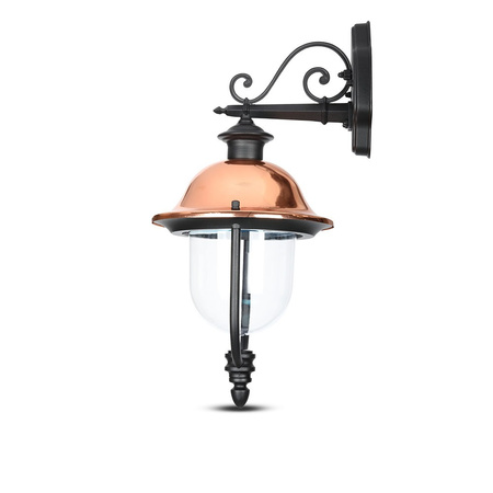 Lampa Ogrodowa Elewacyjna Kinkiet E27 Przezroczysty klosz Czarny mat VT-852 V-TAC