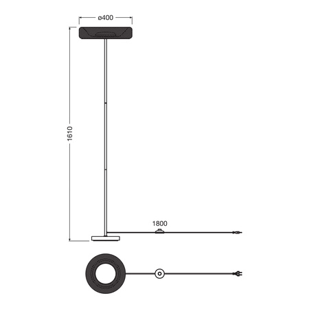 Lampa Stojąca Podłogowa Stołowa 18.5W 1200lm 3000K Ciepła Czarna Decor Mesh Osram